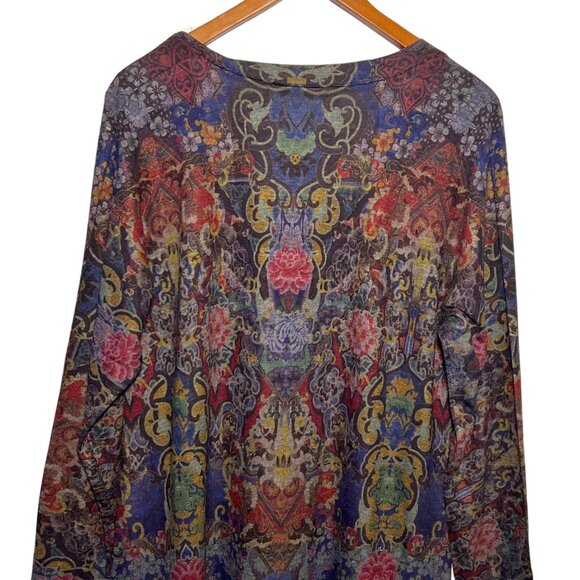 Soft Surroundings Boho Granola Cottage Indie Shark Tooth Whimsigoth Tunic Large - Picture 3 of 12